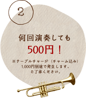 何回演奏しても500円！